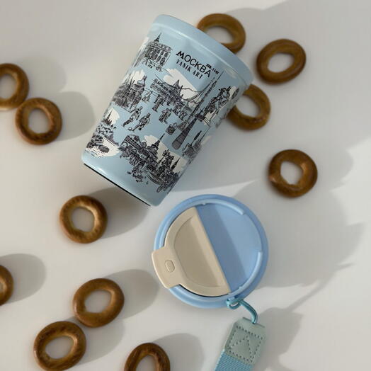 Термокружка Москва, 400ml, голубая