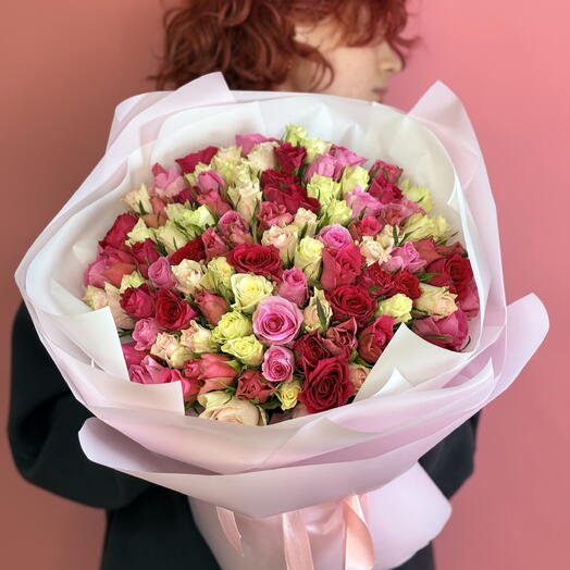 Букет свежий микс 101 роза🌸
