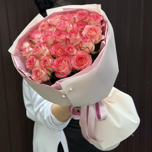 «Розовый шарм» 25 нежных роз 😍🫶🏻