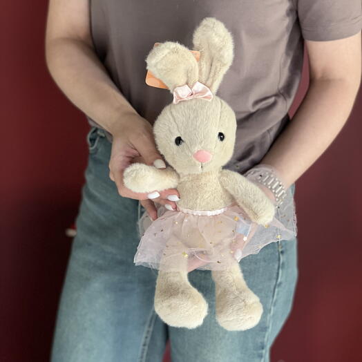 Мягкая игрушка «Зайка в юбке бежевый»