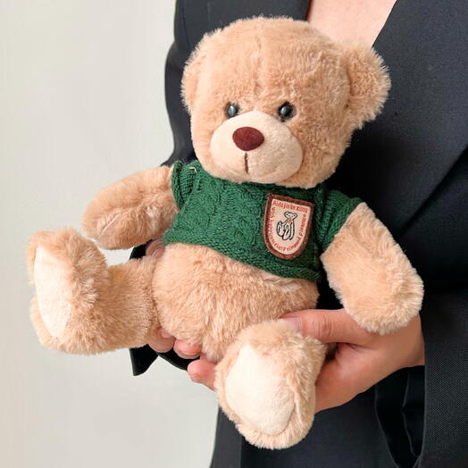 Игрушка мишка в зеленой кофте