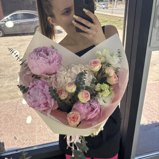 Букет нежность утра с пионами😚👄