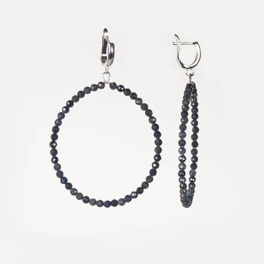 Серьги Ирис Синий корунд Rh+ (EAR1155)
