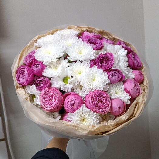 Кустовые розы с хризантемами🌹😍