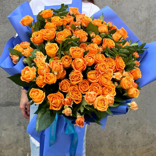 Кустовые розы Orange Bablz