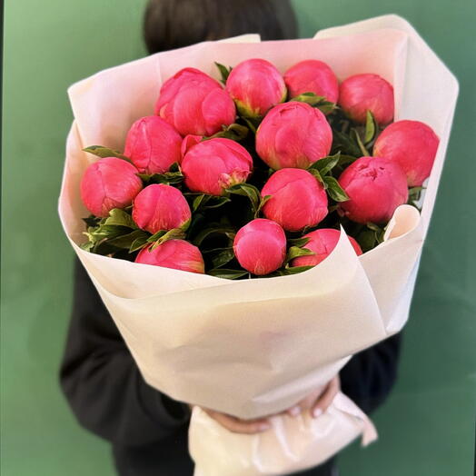 Пионы корал шарм премиум 15шт