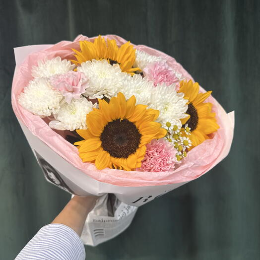 Букет с подсолнухами 💛