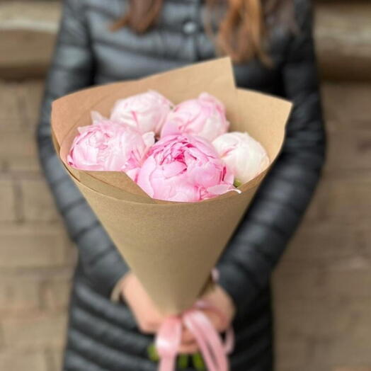 Пионы в крафте 5💕