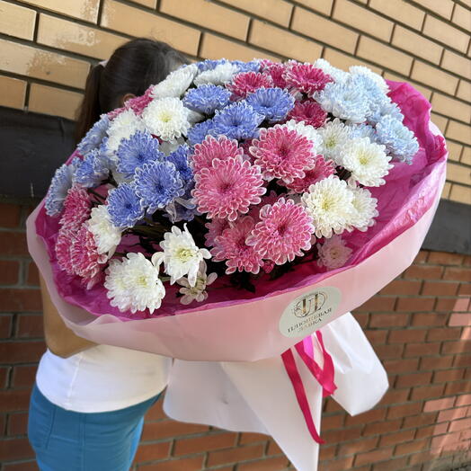 Букет настроение из цветных Хризантем 🌸