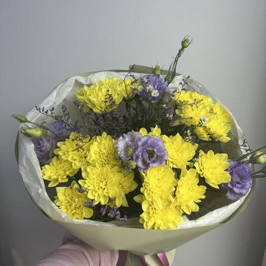 Хризантемы, эустомы и лимониум 🌸🌿
