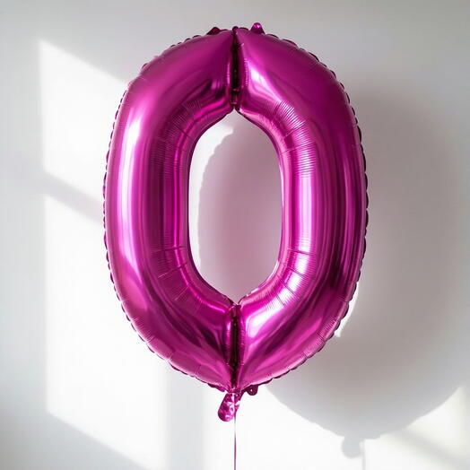 Фольгированная цифра «0» фуксия, 102 см