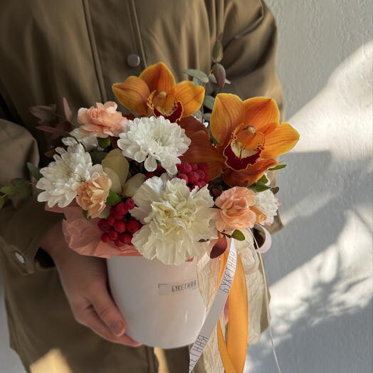 Композиция с осенними орхидеями 🌼