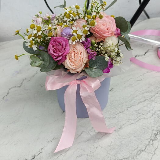 Композиция мини в шляпной коробке 457899