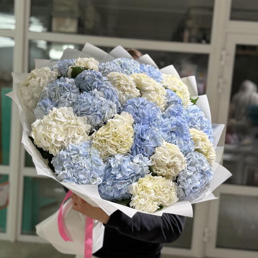 Букет из 25 гортензий микс
