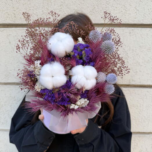 Композиция из сухоцветов «Ночь в Кёльне» от XOFLOWERS