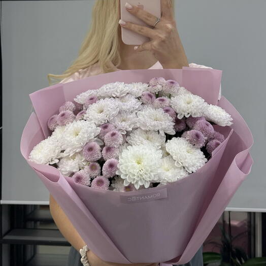 ВАУ-букет из 9 кустовых хризантем