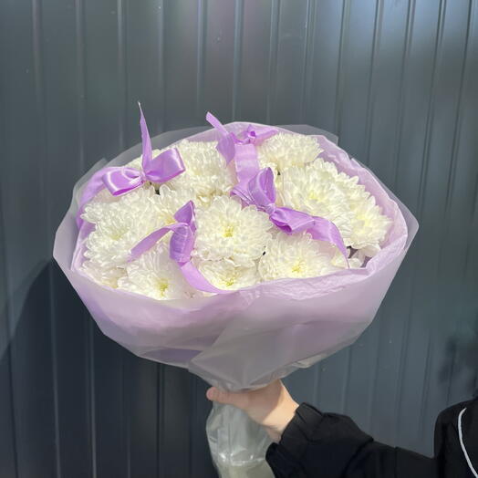 Хризантема 💜 премиум с бантиками 🎀 стойкий букет