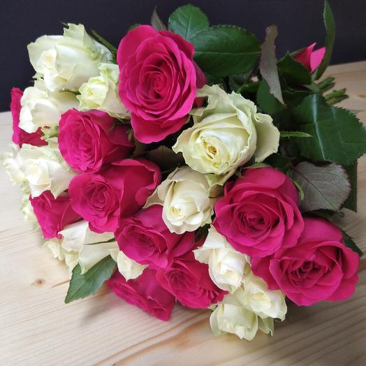 White and pink roses