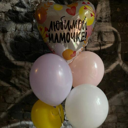 Cascada de 6 globos de helio "Querida mamá"