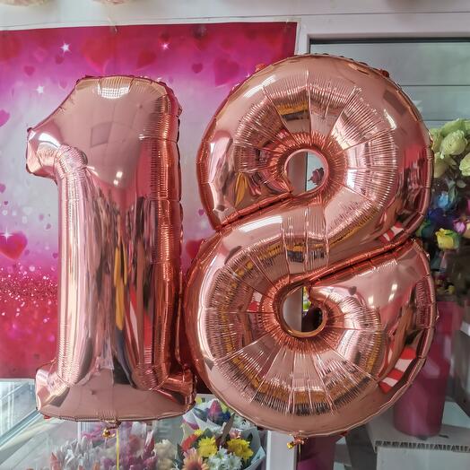 Цифры 18 Розовое золото 102 см