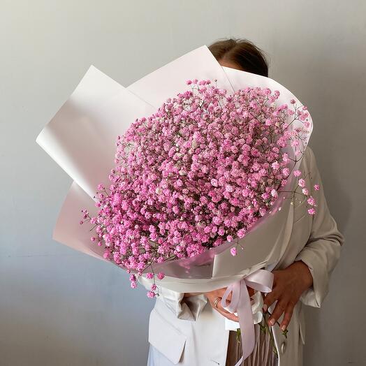Букет из розовой гипсофилы. Букет 120 Buket in Moscow  Розовая гипсофила