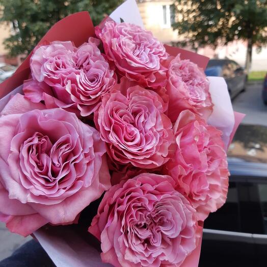 Ramo de 7 rosas de peonía Country Blue