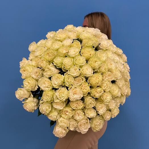 101 белая пионовидные роза