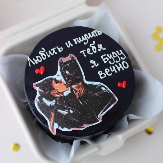 Bento cake "I will love and saw forever" black