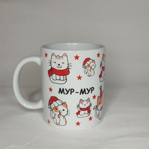 Кружка мур мур котики коты милые