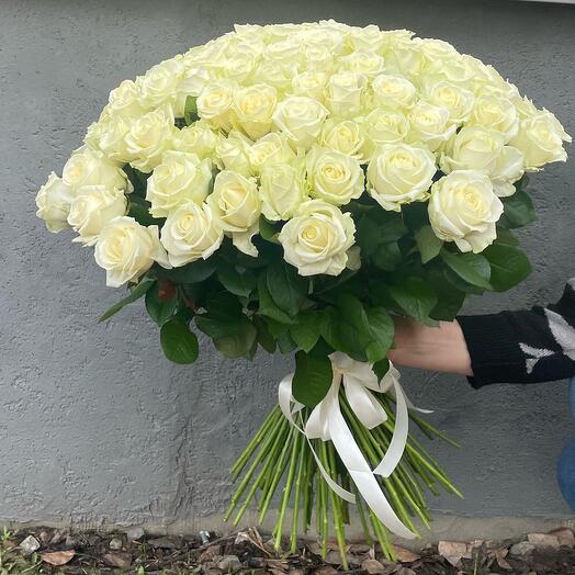 Ramo de 101 rosas blancas