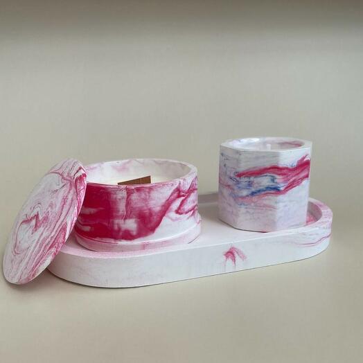 Подарочный набор — свечи на подставке ·7·