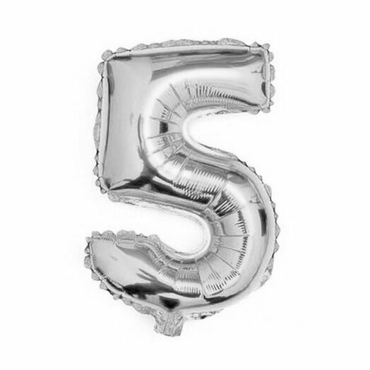Шар фольгированный цифра "5"