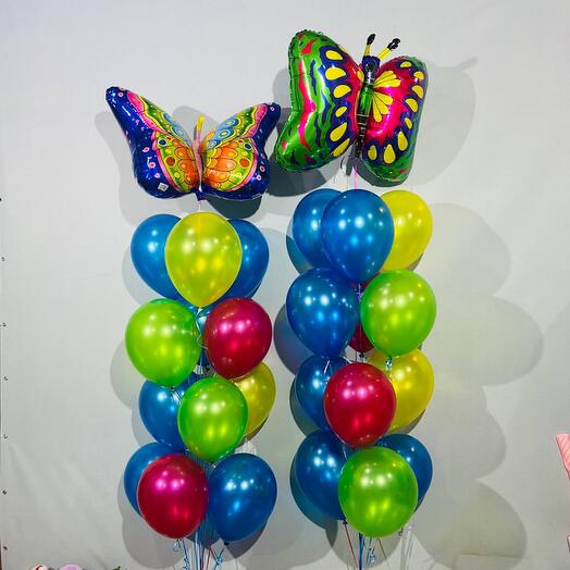 Colorful balloons with butterflies 26 pieces