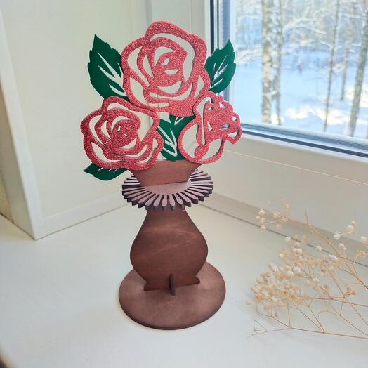 Салфетница Розы в вазе