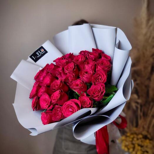 Красные Розы 33шт
