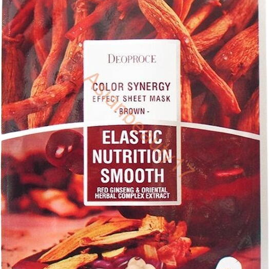 Deoproce Sheet Маска тканевая на основе восточных трав и корня женьшеня Deoproce Color Synergy Effect Sheet Mask Brown 20 г