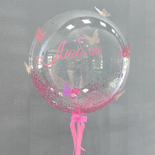 Шар bubble "Butterfly" 61 см