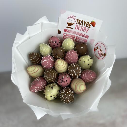 Chocolate-covered strawberries Bouquet "Softness"