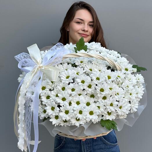 Мега корзина с ромашками