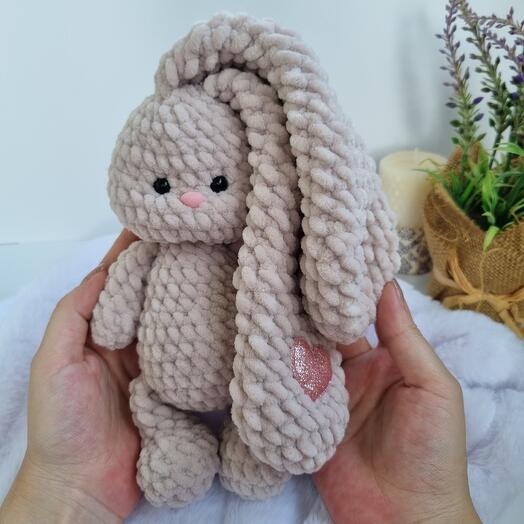 Conejito de peluche de punto, conejito hecho a mano 20 cm