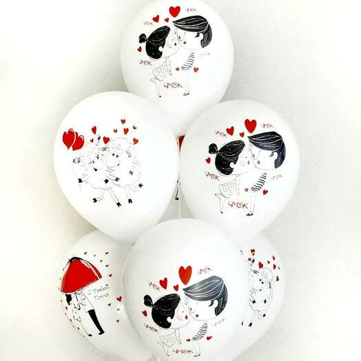 Фонтан гелиевых шаров РОМАНТИКА