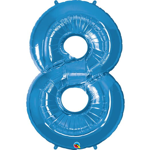 Blue Number Eight Helium Balloon - 5342