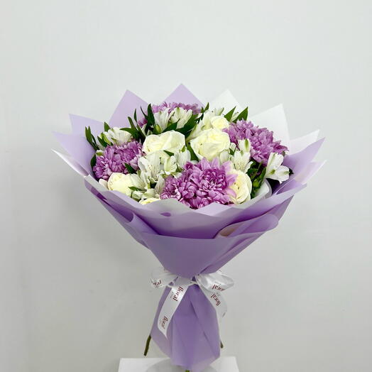 Chic White and Purple Bloom