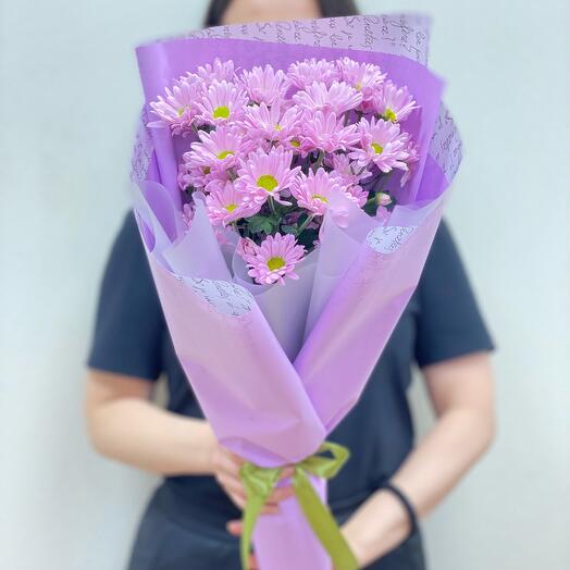 Bouquet of 3 pink chrysanthemums