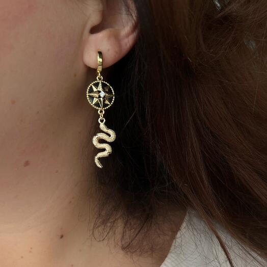 Earrings with snakes in gold