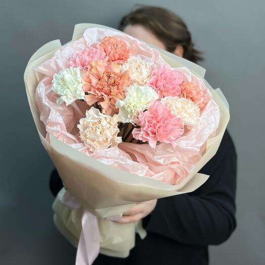 Моно букет из стойких диантусов