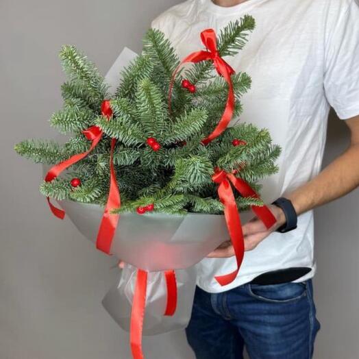 Новогодний букет￼ из голубой ели 🎄