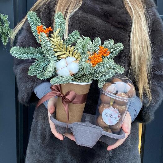 Композиция с мандаринами в шоколаде и нобилисом