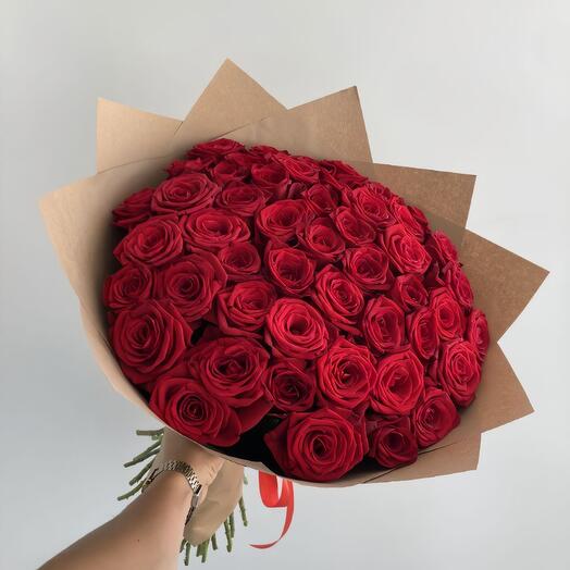 51 red roses 60 cm