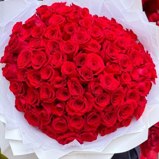 101 Роза в виде сердца